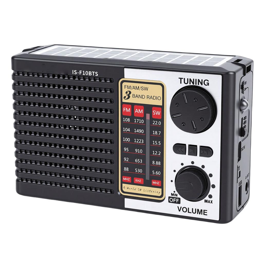Portable Solar Radio AM FM SW LED Light Digital Speaker USB Charging Solar Emergency Radio for Camping Hiking