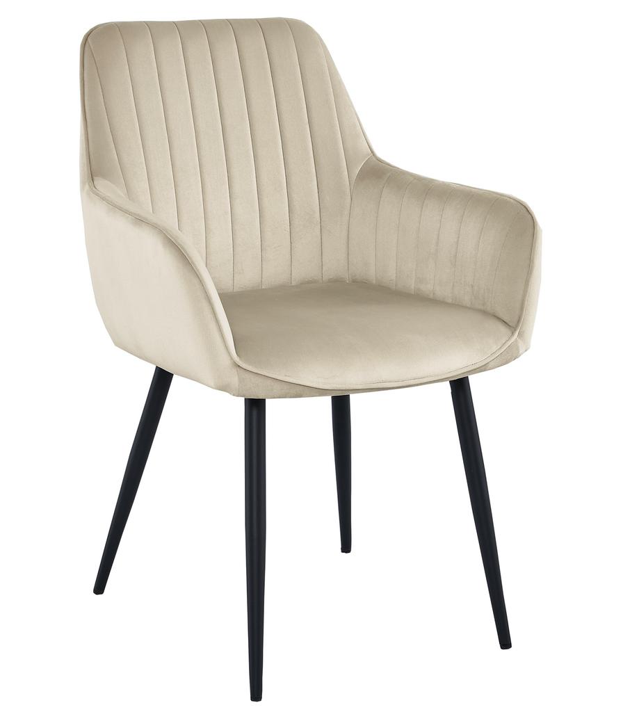 SOLDEN chair - beige velvet / black legs x 1