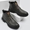 Men Genuine Leather Motorcycle Boots Lace Up Short Ankle Boots for Men New Trend Fashion Man Outdoor Platform High Top Footwear