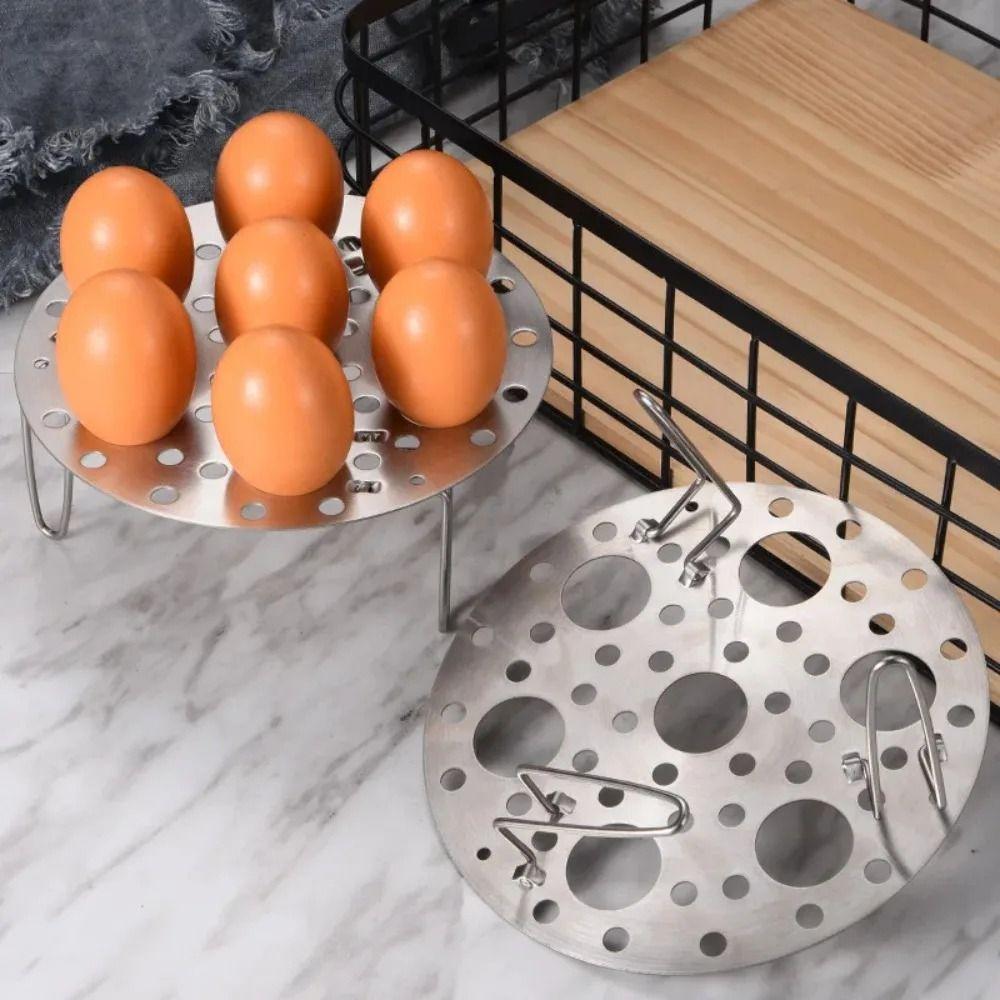 Stainless Steel Steamed Egg Rack High Foot Egg Steamer Steaming Plate Kitchen