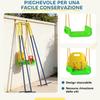 Adjustable Garden Swing for Children with Backrest and Barrier, In Steel and PP, 128x155x157 Cm, Green