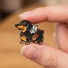 Decorative Brooch Enamel Dachshund Design Zinc Alloy Lapel Pin Sweater Dress Suit Lapel Badge Versatile Outfit Accessory