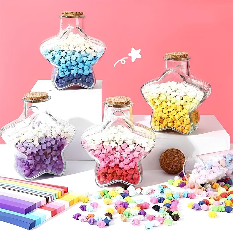 540 STÜCK 1CM x 24CM Glückssterne Papierstreifen Origami Kinder DIY Handarbeiten Machen Wohndekor Geburtstagsgeschenk Hochzeit Faltarbeiten