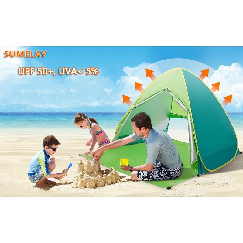 Automatic Pop Up Beach Tent, Portable Foldable Sun Shelter with UV Protection for Outdoor Seaside Use