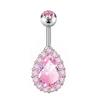 Colorful Zircon Navel Ring Stainless Steel Body Piercing Jewelry Vintage Belly Button Ring  Women