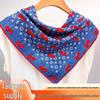 2025 Summer Women's Cherry Mulberry Silk Square Scarf - Elegant Necktie & Neckerchief
