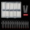 Extras Long C Curves False Nail Tips,Acrylic Fake Nail Tips French Nail Tip Half Cover Square/Full Cover Almond Nail Tip