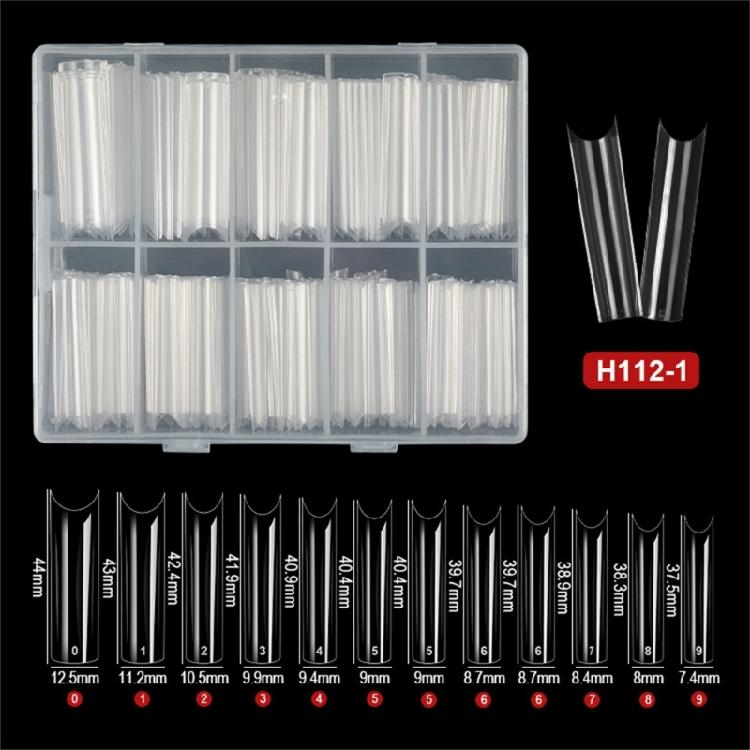 Extras Long C Curves False Nail Tips,Acrylic Fake Nail Tips French Nail Tip Half Cover Square/Full Cover Almond Nail Tip