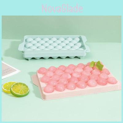 Convenient Round Ice Tray With Lid Non-stick Plastic Mold For Perfect Ice Shapes