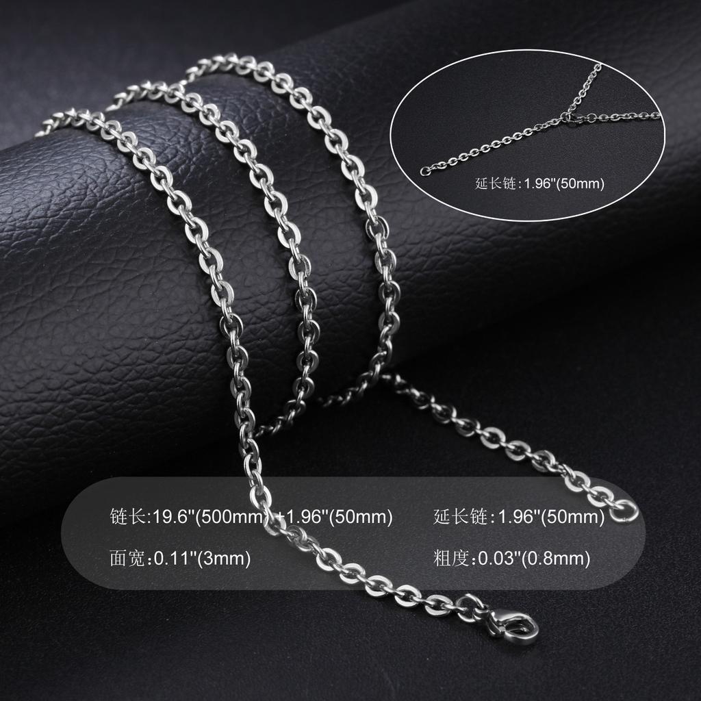 SCIONE Classic Titanium Steel Necklace Feather Pendant Pure Steel with Chain Couple Necklace