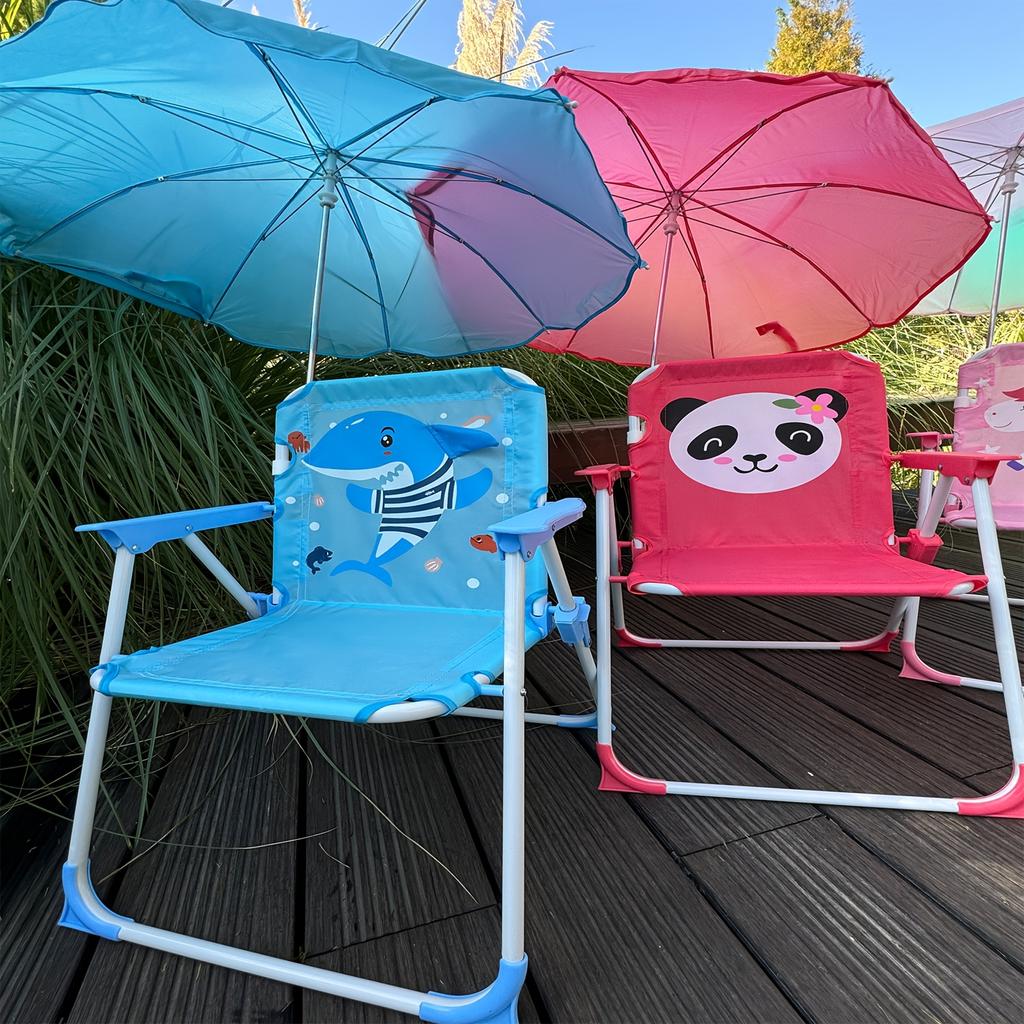 Barn Strand Fällbar Campingstol - Barn Campingstol med Utomhusparaply - Lättviktig och Robust -