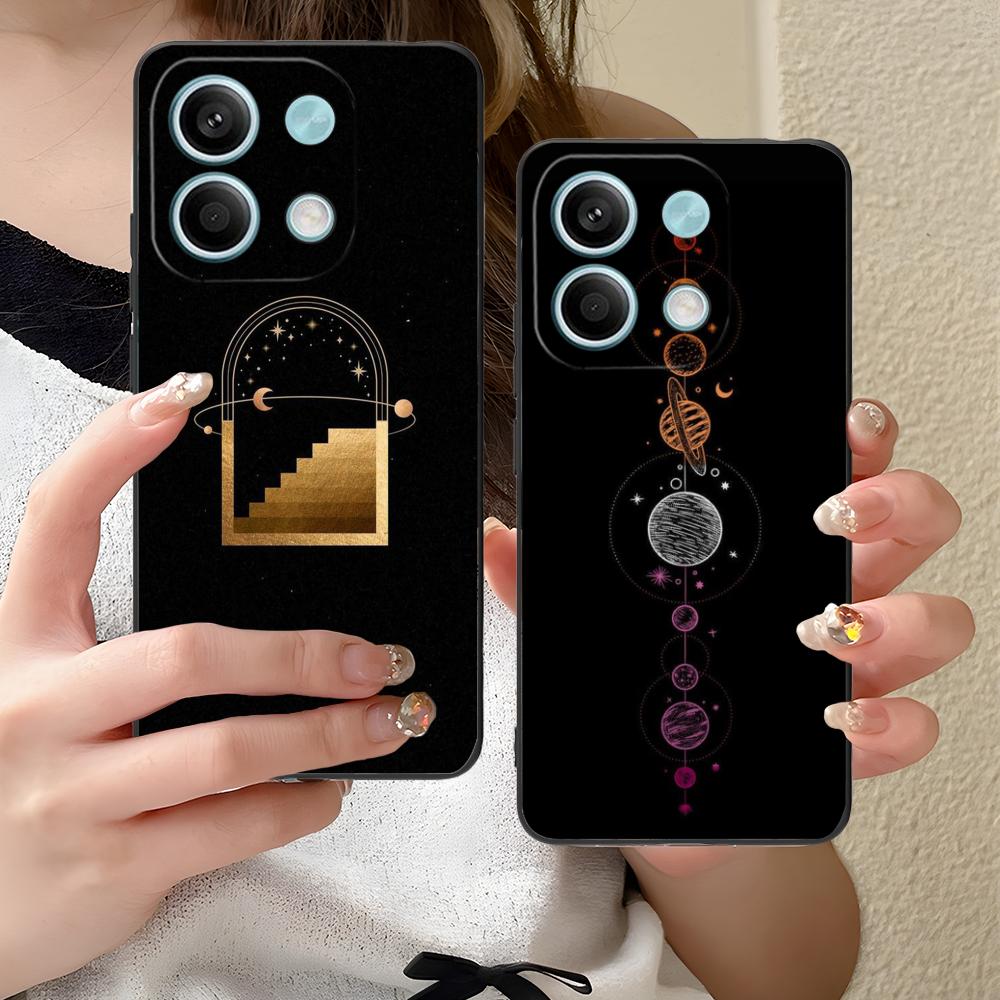 Sun Moon Mobile Cell Phone Case for Xiaomi Redmi Note 14 13 12 11 S Pro Plus 4G 5G Colorful Printing Cover Luxury Cover Pretty
