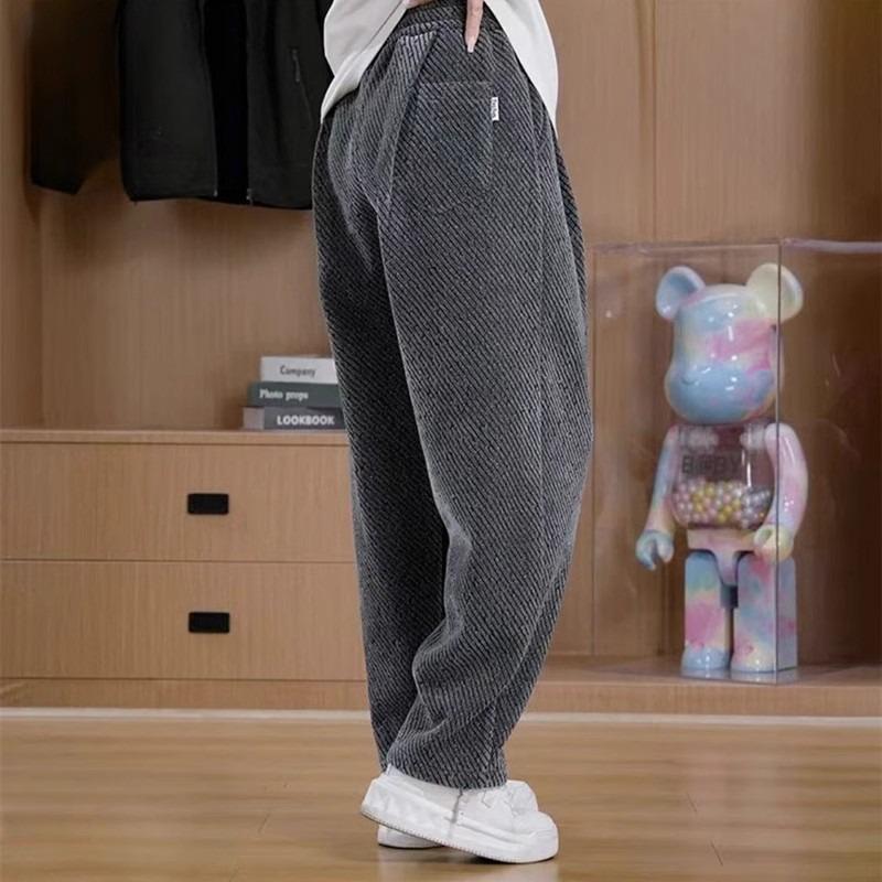 Unisex Spring/Autumn Thickened Striped Wide-Leg Sweatpants