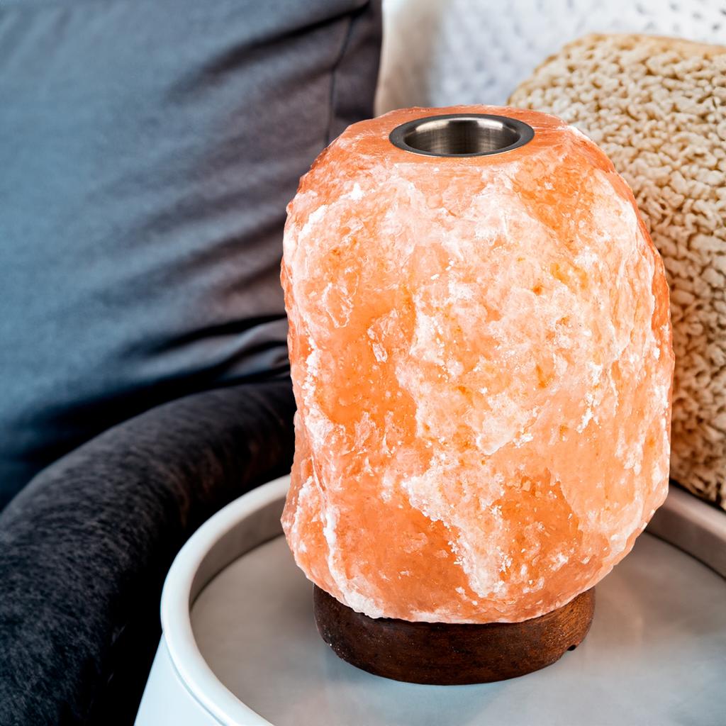 AROMATHERAPY SALT LAMP with NATURAL PINE oil for aromatherapy