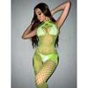 Women Sexy Fishnet Bodysuit High Waist Hollow Out Cross Back Lingerie Intimate Apparel Opening Nightwear