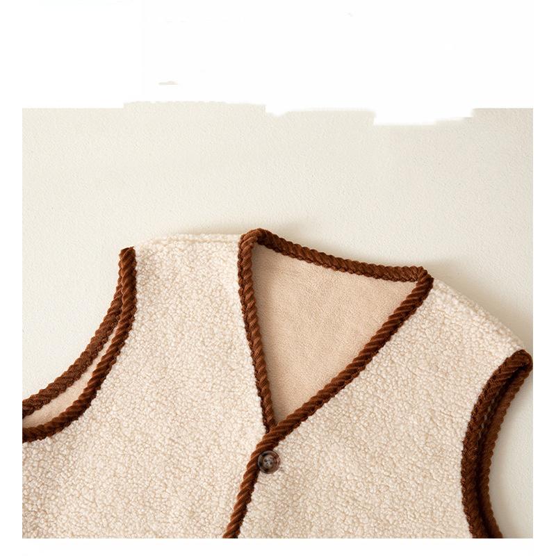 Lamb Fleece Vest Vest Women's Plus Size Plus Velvet Outer Wear Autumn and Winter Fashion Vest Outer Wear