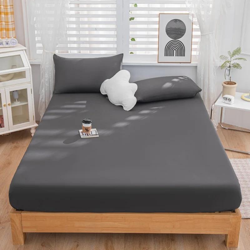 High Quality Solid Color Brushed Bed Sheet, Breathable Bed Cover, Skin Friendly Bedding, Fitted Sheet, No Pillowcases, Simmons Protective Cover