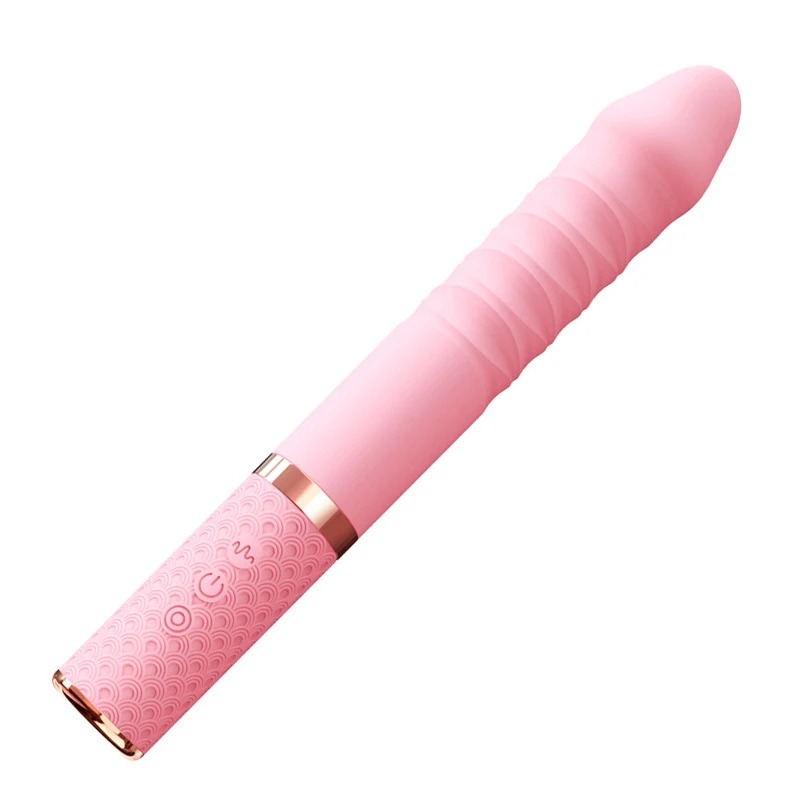 Teleskop-Dildo-Vibrator für Frauen, stoßender Penis, G-Punkt-Stimulation der Klitoris, realistischer Penis, Hand-Sexspielzeug