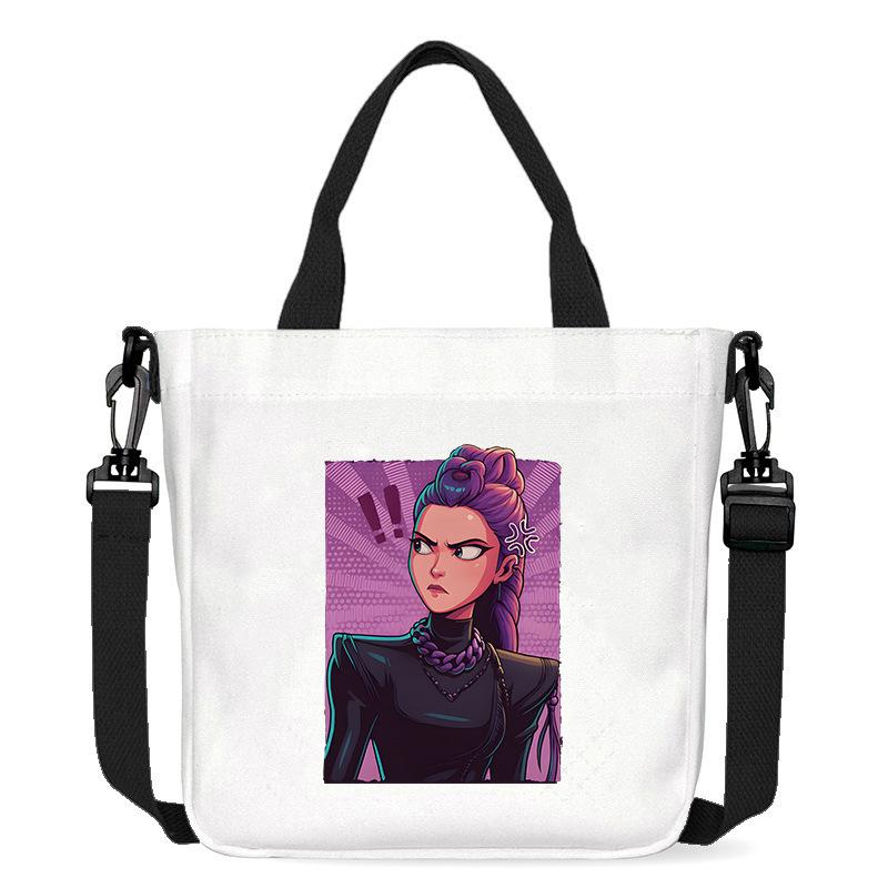 Move Demon Hunters Canvas Bag Fashion Printed Handbag Cute Cartoon Anime Commuting Portable Book Storage Bags Pocket Gifts KPOP Kid Friendly 2