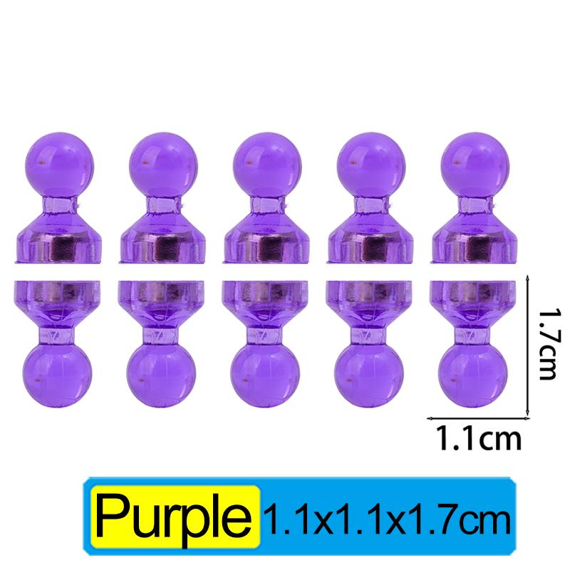 

100x Magnetic Push Pins Strong Colorful Fridge Magnets Whiteboard Map Tacks Office Home Decor Stickers Bulletin Board Supplies 10PCS фиолетовый