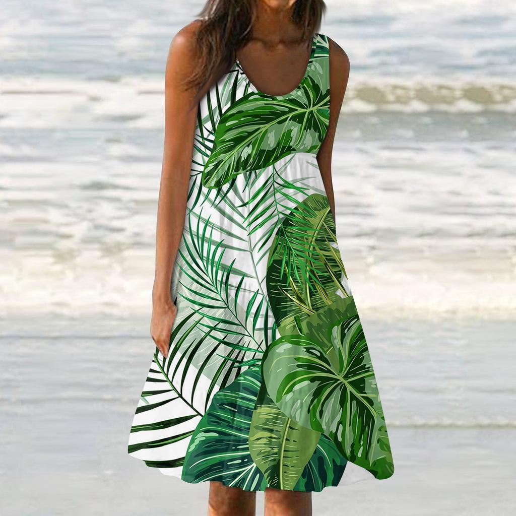 Dámské šaty Roztomilé ležérní potisk Slip Beach Sukně Sundress