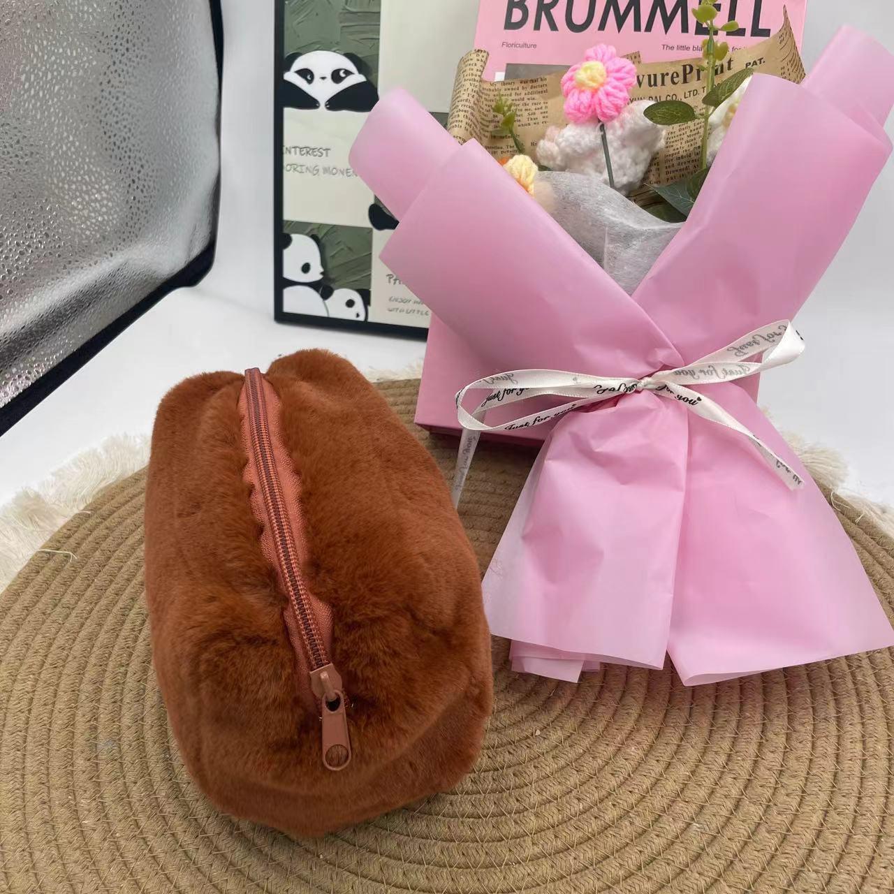 Плюшевая косметичка макаронных цветов, милое и вместительное решение для хранения