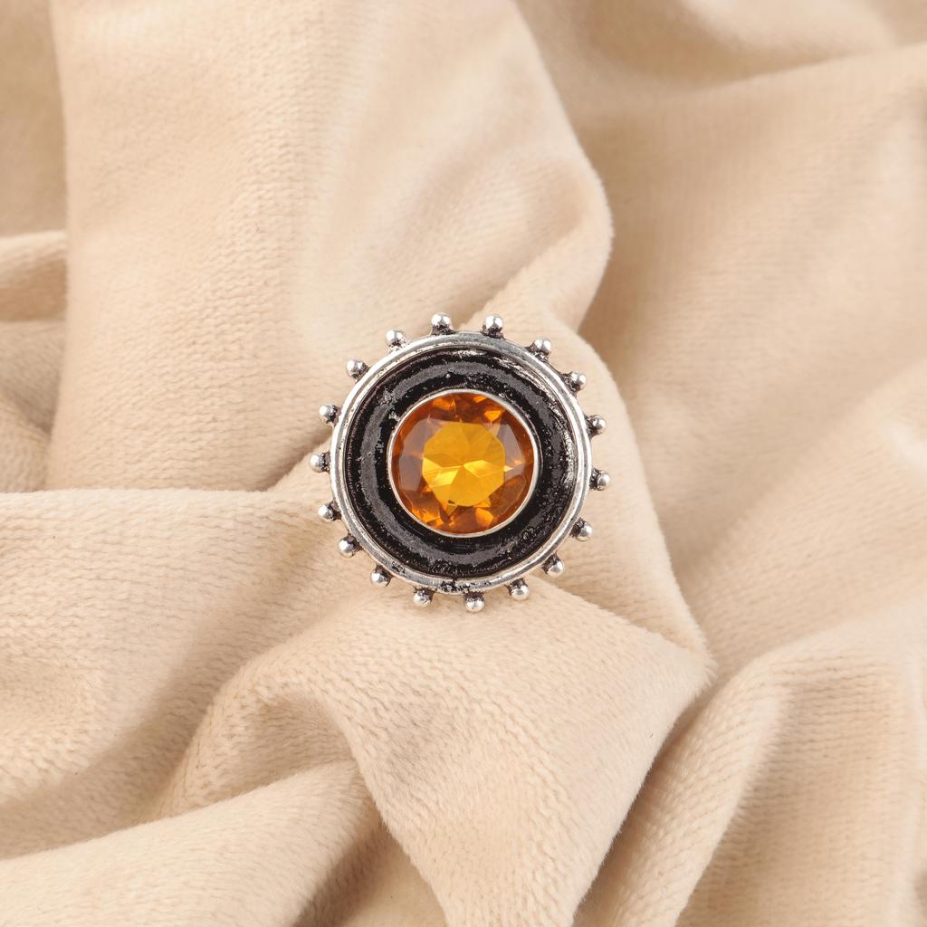Citrine Gemstone Jewelry 925 Sterling Silver Ring, Handmade Designer Jewelry Ring, Gift For Mom