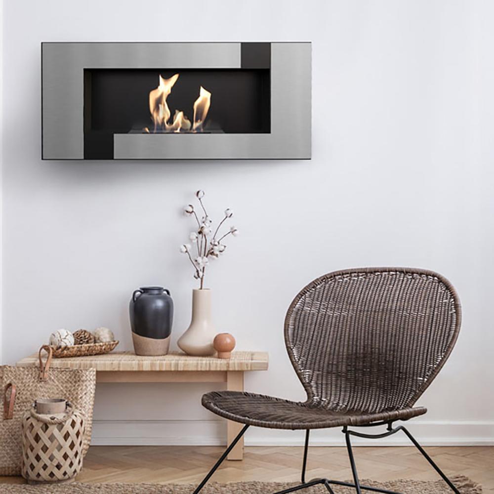 Wall Mounted Bioethanol Fireplace DELTA 2 QUBE TÜV
