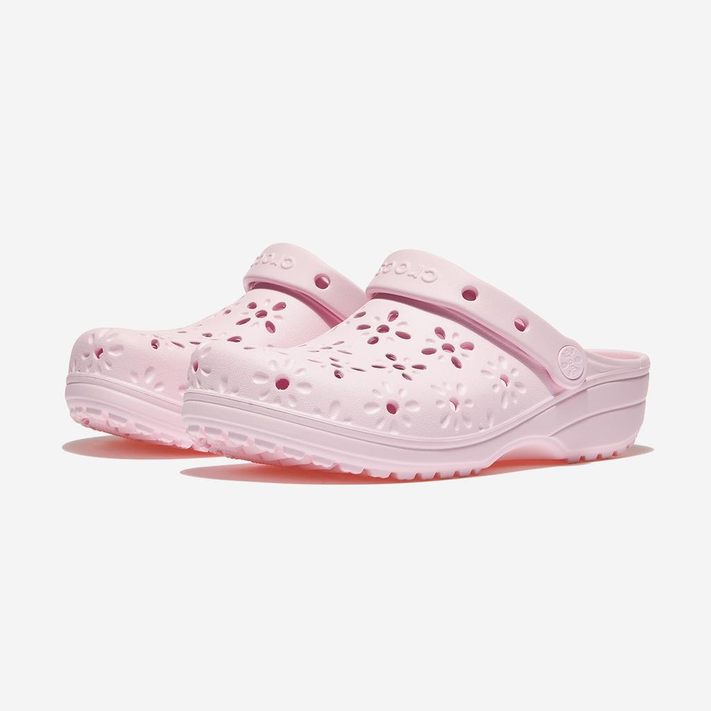 Crocs Classic Floral Cutout Clogs, CRS210927, 1010112549, Popular Korean Shoes