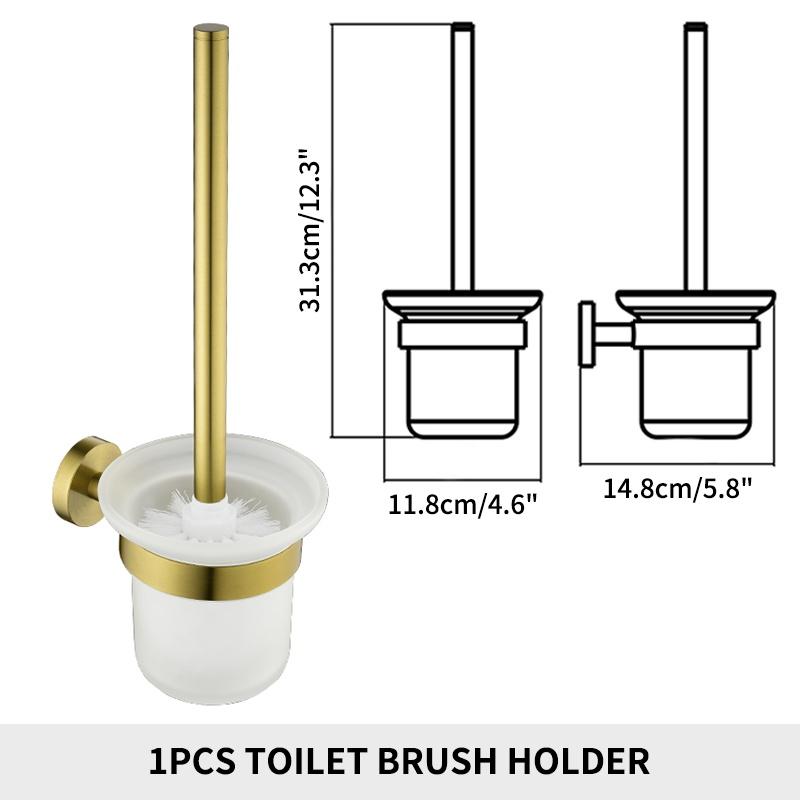 Gold Brushed Bathroom Hardware Set Wall Mount Toilet Brush Paper Holder Towel Holder Rack Kitchen Organizer Bathroom Accessories