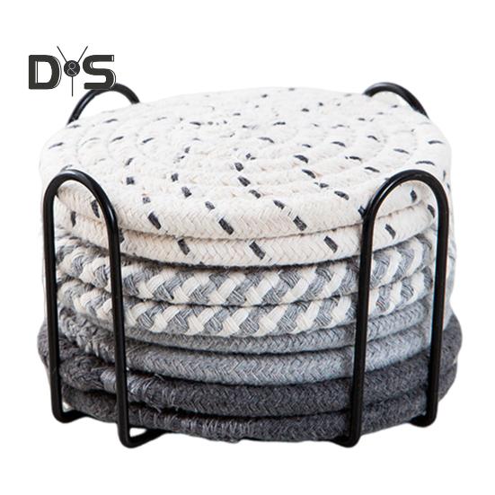 

8 шт. подставок под горячие блюда, термостойкие подставки под горячее для кухни, большие подставки под горячие кастрюли и сковородки, впитывающие воду прихватки с полкой для хранения 1 Set серый