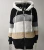 Women's Loose Fit Multi-Color Plush Hooded Jacket - Autumn/Winter 2021