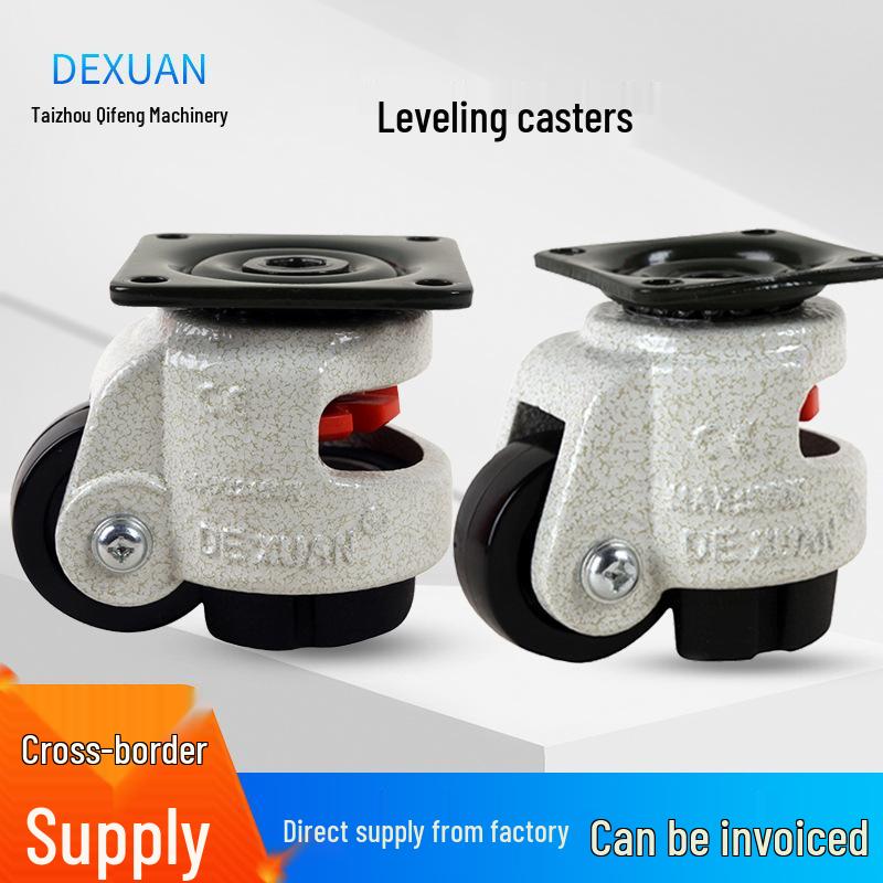 Nylon Swivel Leveling Casters with Rubber Wheels for Industrial Machinery