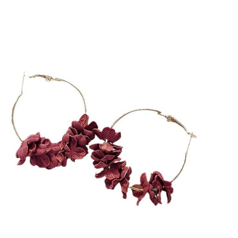 Fabric Flower Versatile Earrings, Personalized Fake Flower Long Style, Elegant Earrings for Women