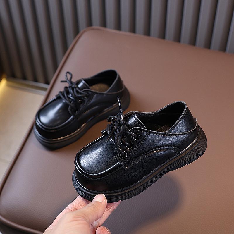 

Children s leather shoes, boys shoes, new spring and autumn British style soft-soled performance shoes for young children, girls single shoes 21 чёрный