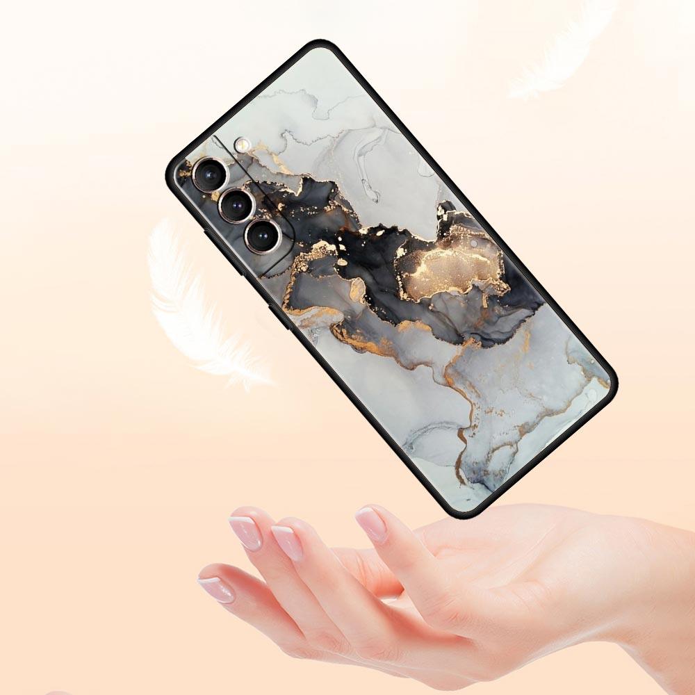 Marmortinte und Wasch-Telefonhülle für Samsung Galaxy S23 Ultra S22 S21 S20 FE 5G S10 S10E S9 S8 Plus Note 20 Silikonhülle Bumper