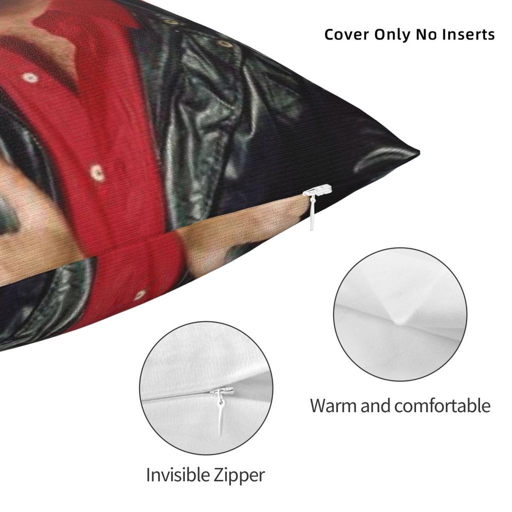 David Hasselhoff Quadratischer Kissenbezug Polyester Leinen Samt Kreativ Reißverschluss Dekor Kissenbezug Sofa Sitzkissenbezug 18"