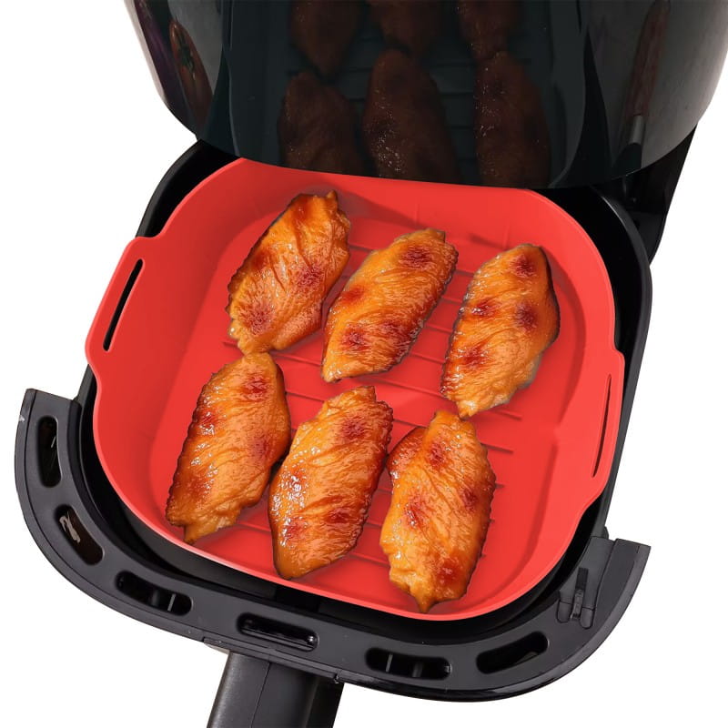 Airfryer inserts silipot square RED