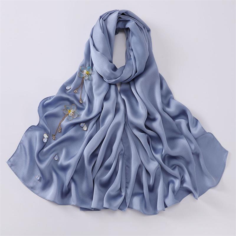 

Ручная работа Цветочная цепочка-ожерелье Пузырчатый шифон Мгновенный платок-шаль Хиджаб Высокое качество Накидка-обертывание Пляжная накидка Bufandas Рамадан Мусульманский шаль