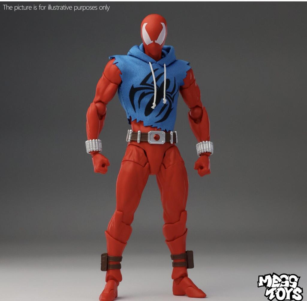 Original Mess Toys Spiderman Figure Black Suit Neighbor Symbiote Messtoys Scarlet Neighbor Action Figure Ct Black Red Spider Man
