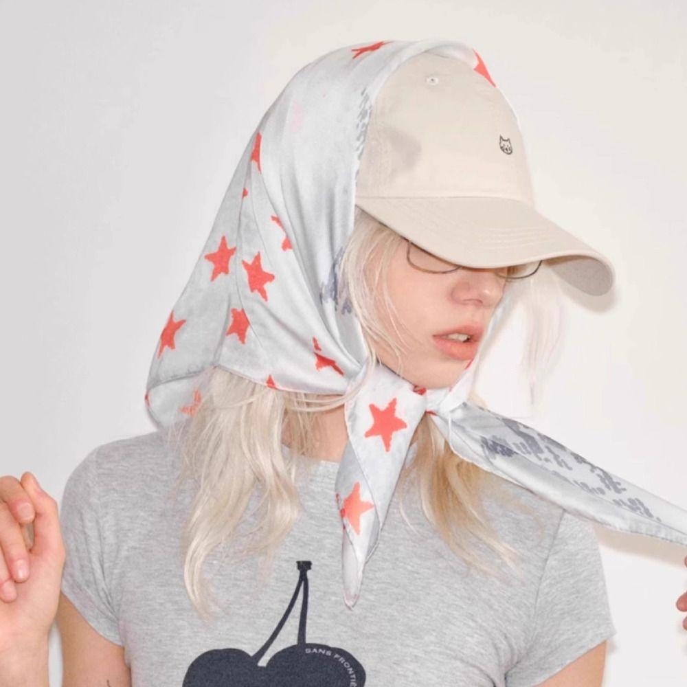 Foulard a Stampa Leopardo Stellato Bandana Punk All-match Turbante con Stampa Y2k Raffinata Vacanza