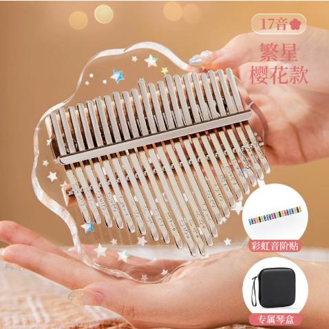 Kalimba 17 Key Transparent Kalimba Thumb Piano for Beginners 21 Key Crystal Kalimba Portable for Adults Gift