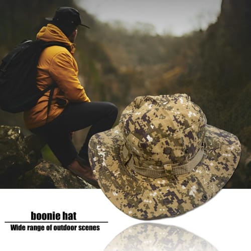 TAILOR JAPAN Deep Safari Boonie Hat, Large Size, Camping Hat, Jungle Hat, Camouflage Multicam, Military Hat, One Size Fits All (Desert Camo)