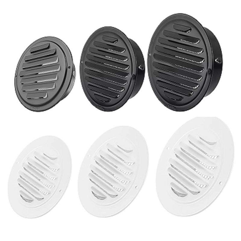 2pcs 70/100/150mm Round Stainless Steel Vent Grille Exterior Wall Duct Ventilation Cover Built-in Mesh Screen Kitchen Bathroom