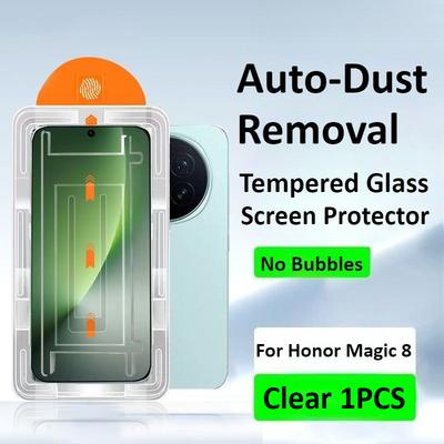 Para Honor Magic 8 7 6 5 Pro Vidro Temperado Transparente Livre de Pó Para HONOR GT X70 X60 X50 Pro X70i X60i Power Protetor de Tela de Instalação Automática