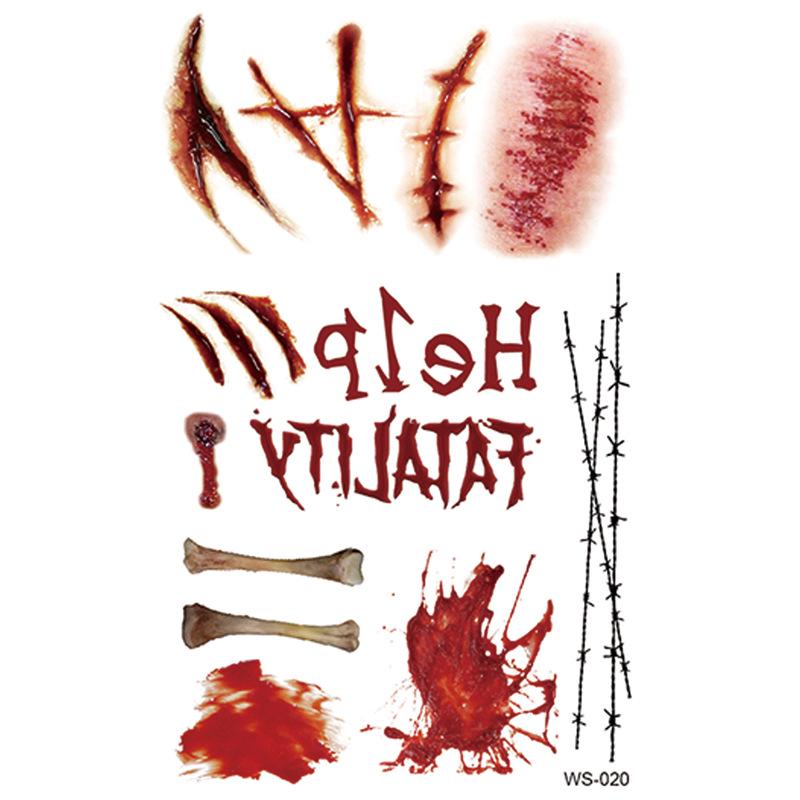 Wasserdichte realistische Halloween Horror Tattoo-Aufkleber