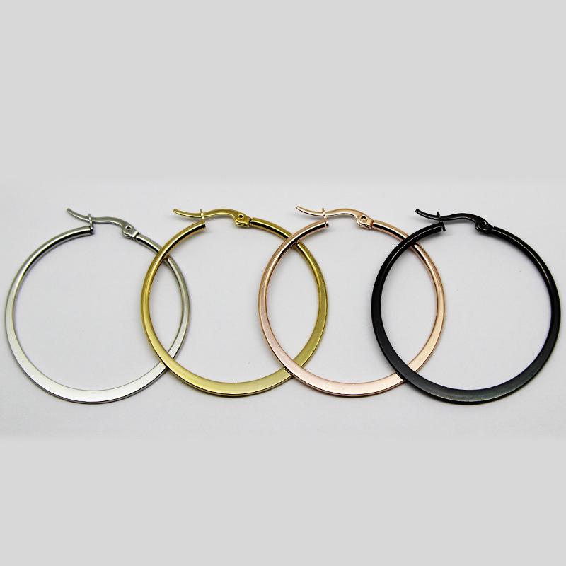 316L Stainless Steel & Titanium Large Circle Stud Earrings for Men & Women Diameter 40mm