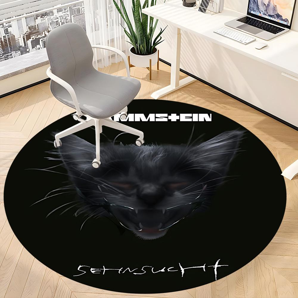 1pc Rammstein Carpet, Round Non-Slip Durable Large Size Office Carpet, Suitable for Office,yy250908076