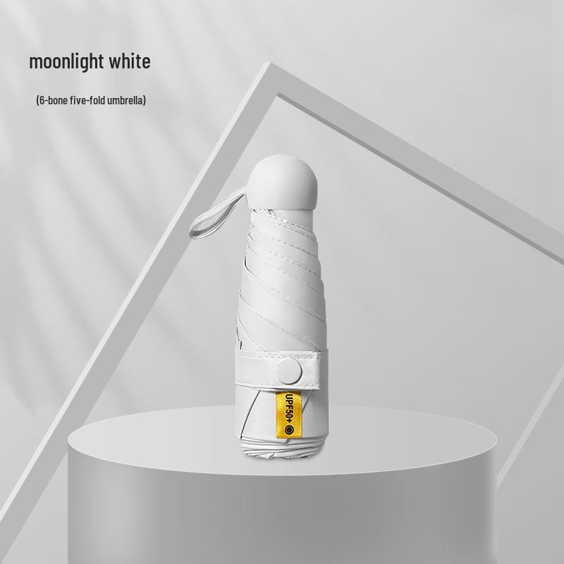 Kompakter UV-Schutz Faltbarer Regenschirm mit Schwarzer Fütterung