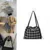 Trendy Plaid Large Capacity Korean Style Tote Bag For Women 2023 Chic